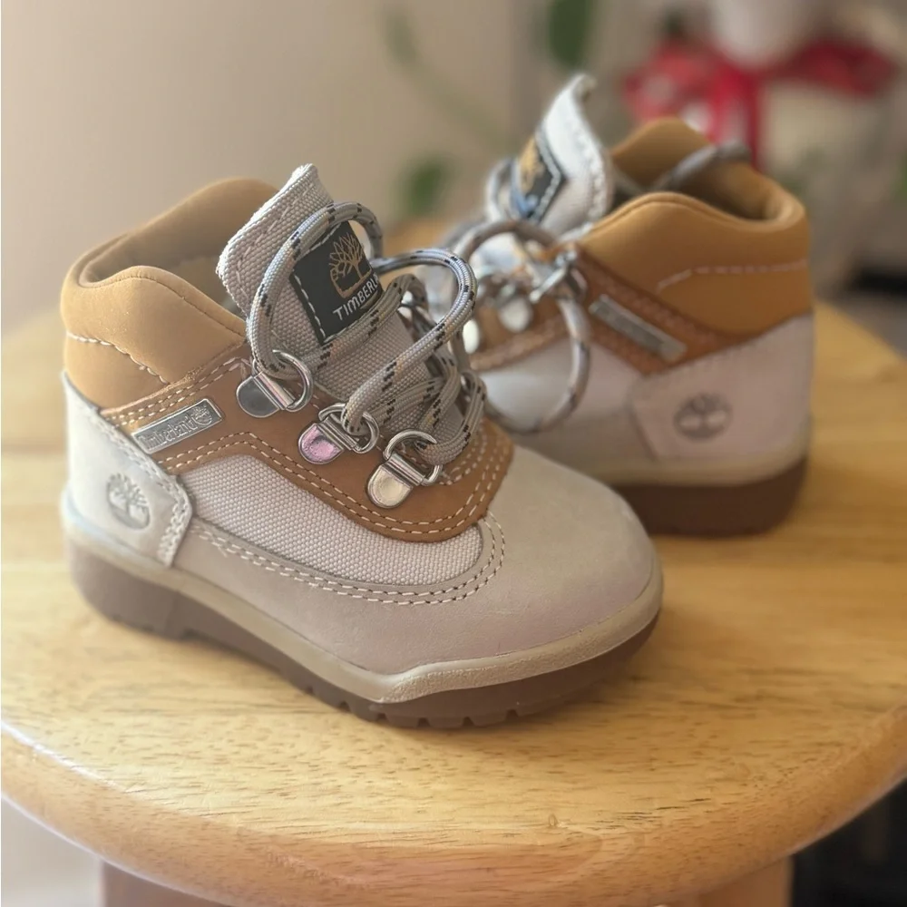 New Timberland Tan and White Boots with Chunky Sole